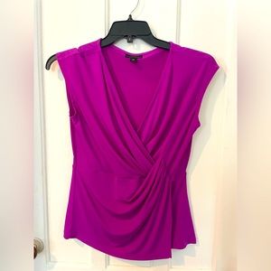 Fuschia V-neck blouse